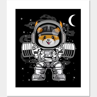 Astronaut Lifting Floki Inu Coin To The Moon Floki Army Crypto Token Cryptocurrency Blockchain Wallet Birthday Gift For Men Women Kids Posters and Art